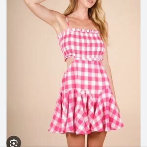 NWT GEEGEE GINGHAM CUT OUT BACK MINI DRESS 3x